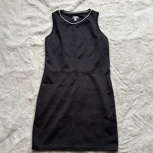 Bongo Black Sleeveless Bodycon Dress | Geometric Textured Mini Dress Size Medium